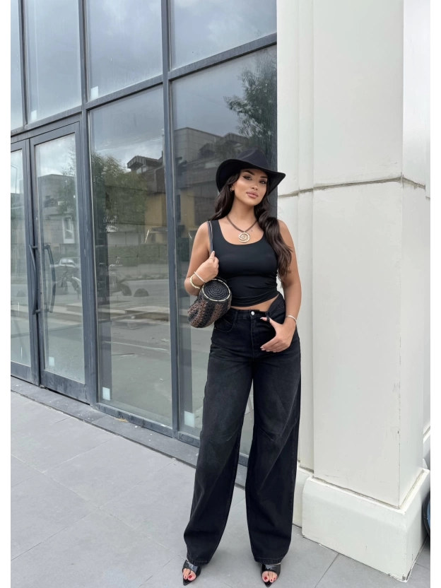 Füme Tokalı Baggy Jean