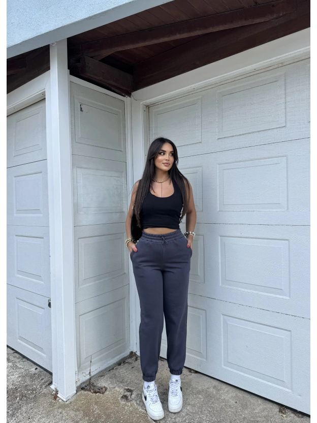 Antrasit 3 İplik Jogger Eşofman Altı