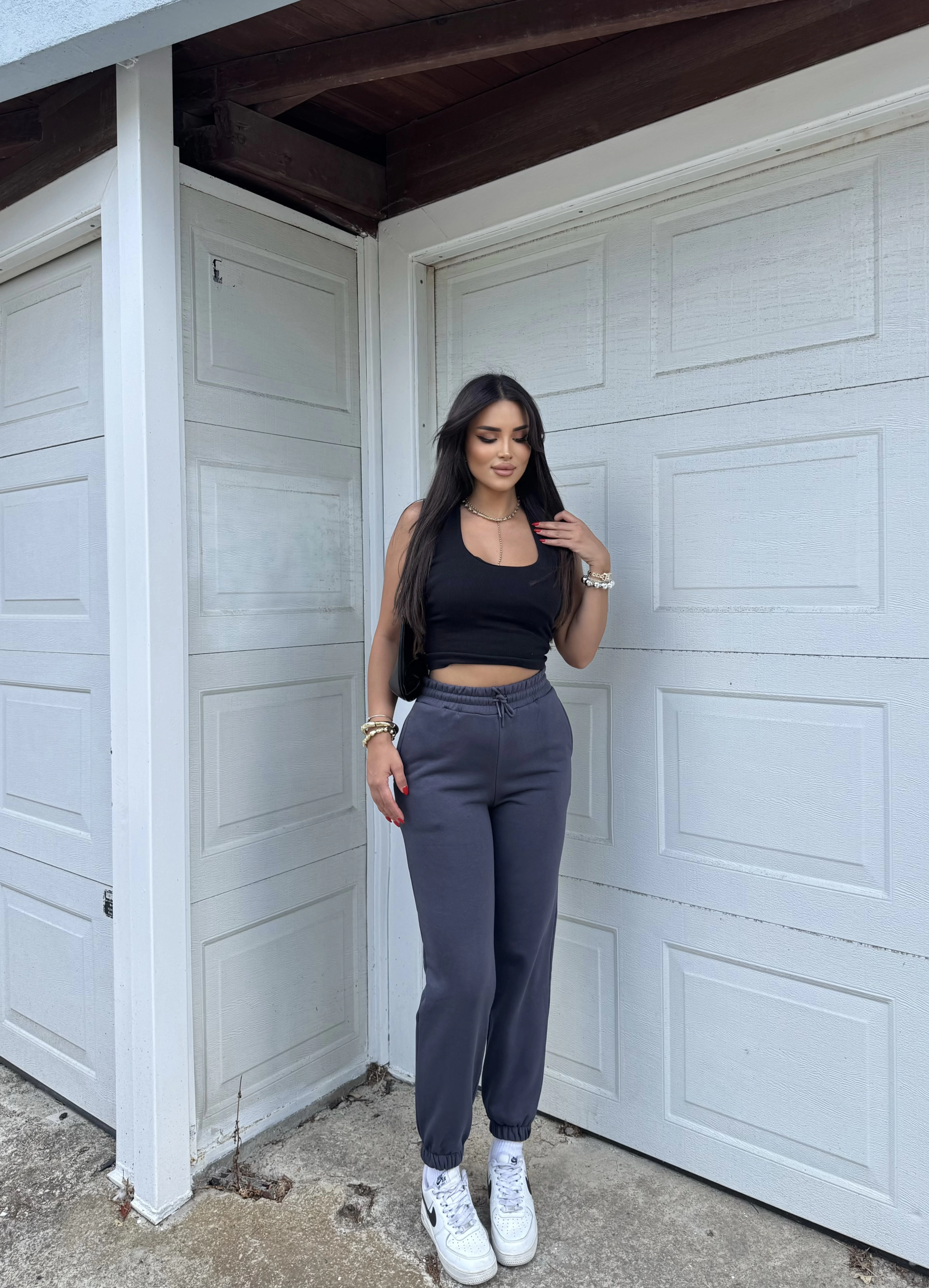 Antrasit 3 İplik Jogger Eşofman Altı
