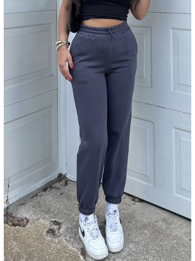 Antrasit 3 İplik Jogger Eşofman Altı