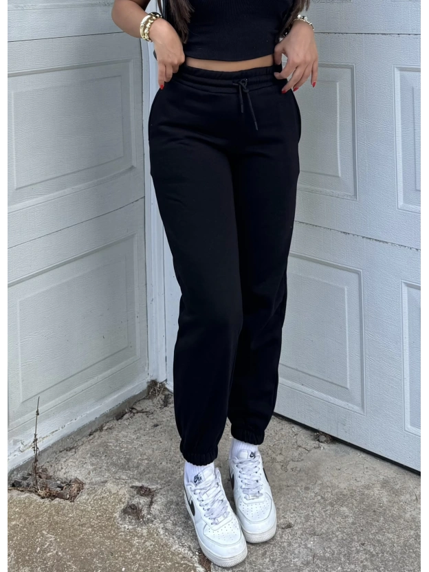 Siyah 3 İplik Jogger Eşofman Altı