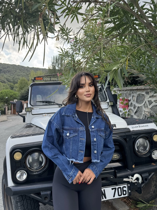 Mavi Crop Ceket