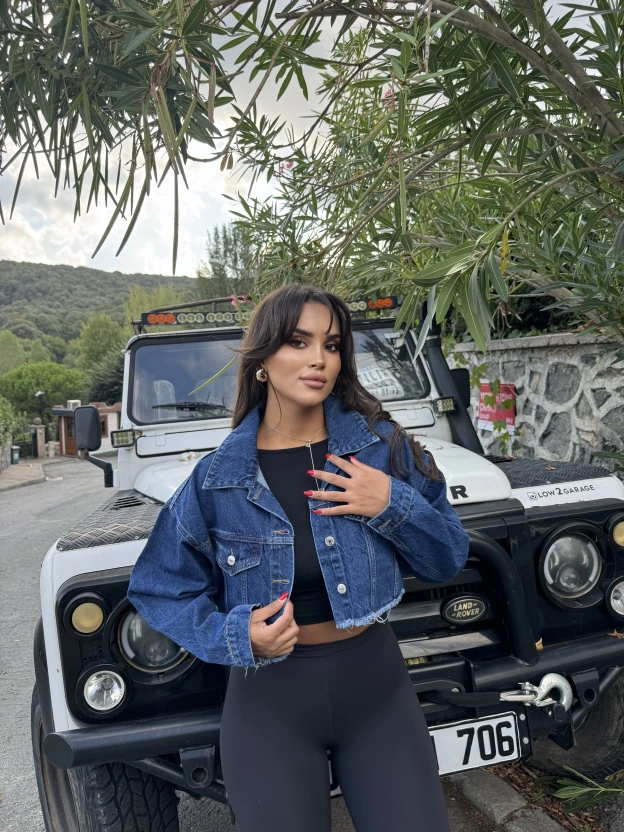 Mavi Crop Ceket