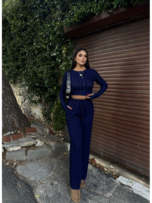 Lacivert Dikiş Detay Alt Üst Takım