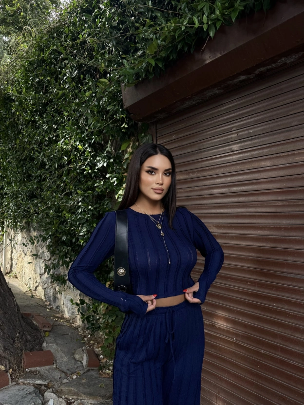 Lacivert Dikiş Detay Alt Üst Takım