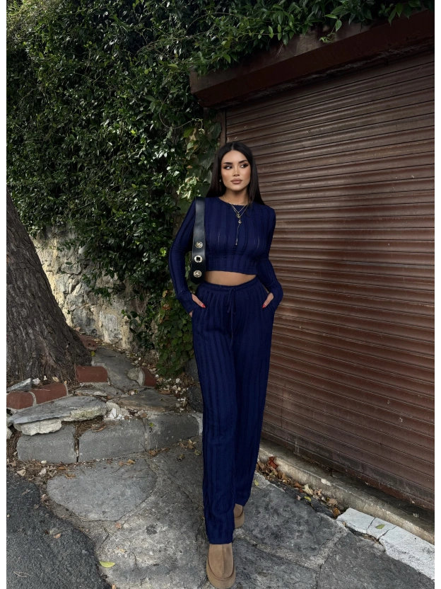 Lacivert Dikiş Detay Alt Üst Takım