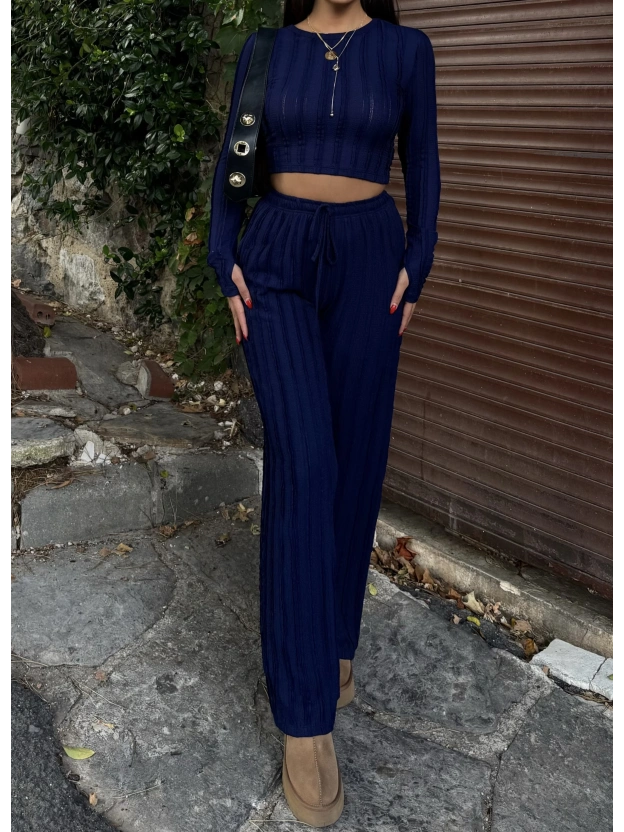 Lacivert Dikiş Detay Alt Üst Takım