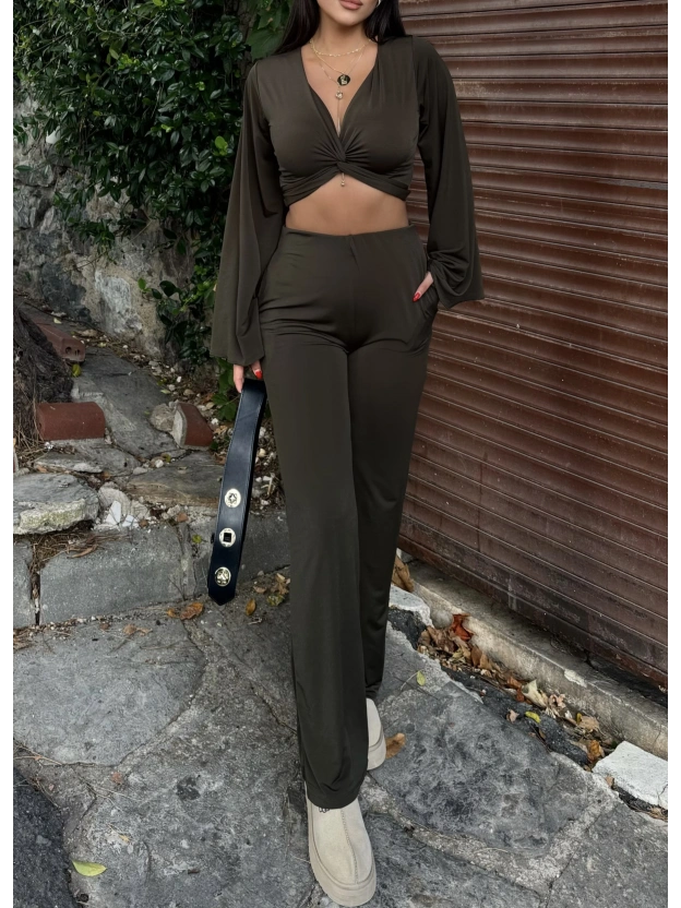 Haki Burgu Detay İkili Takım