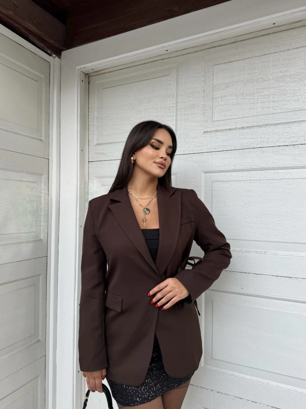 Kahverengi Tasarım Blazer