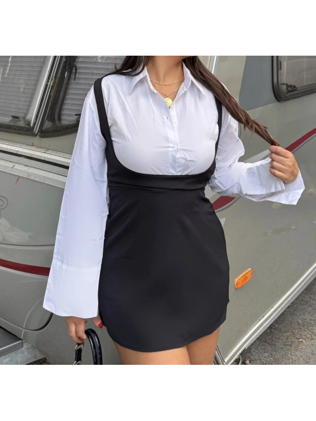 Siyah Gömlek Elbise