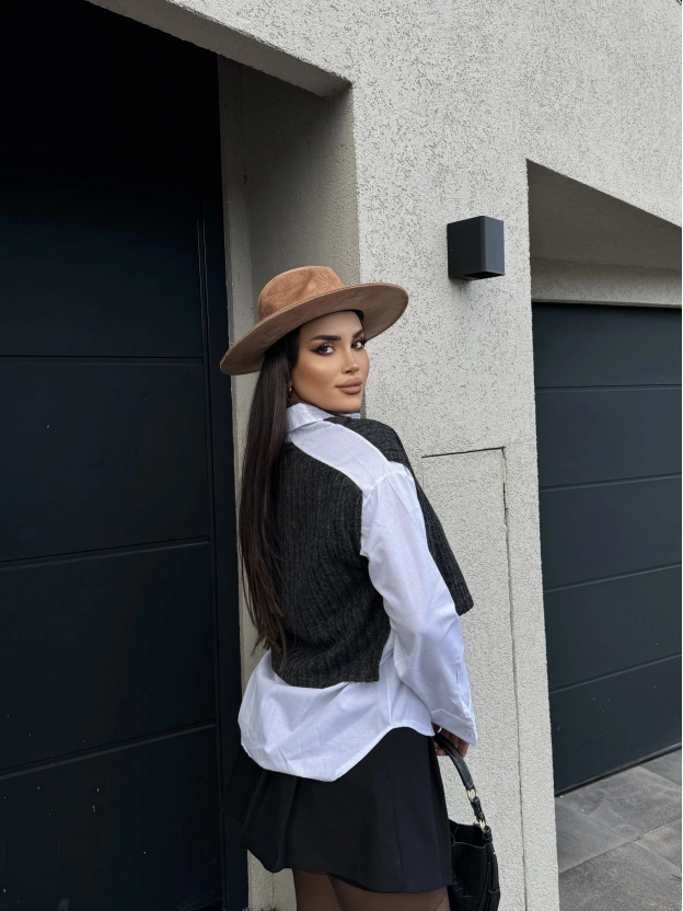 Antrasit Tasarım Gömlek Süveter