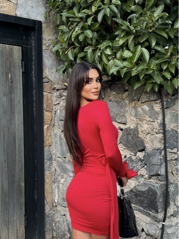 Kırmızı Yan Kurdele Premium Elbise