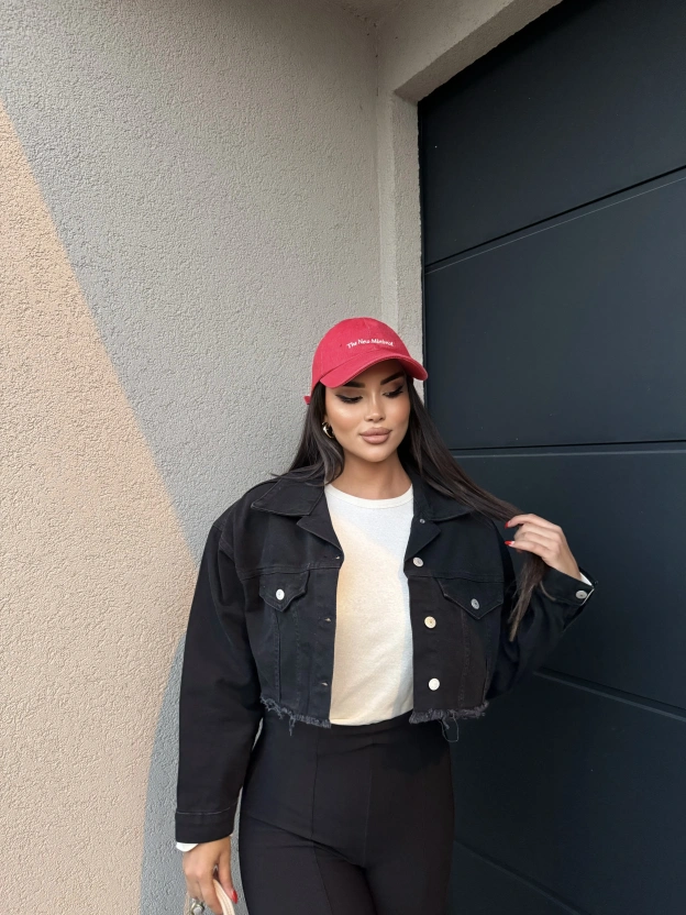 Siyah Crop Ceket