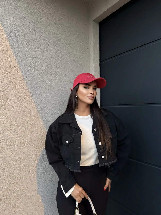 Siyah Crop Ceket