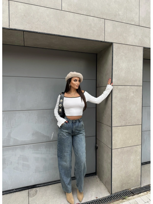 Mavi Tint Yan Cep Boyfirend Jean