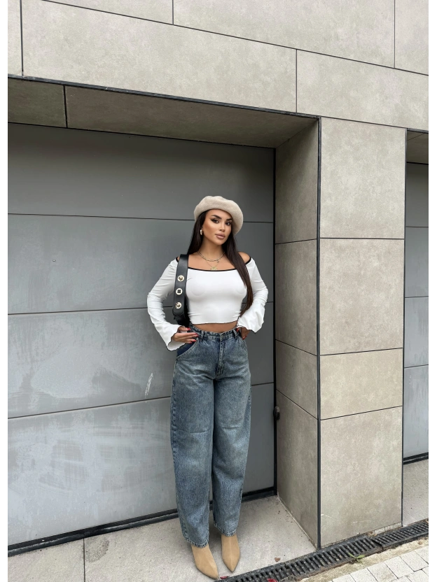 Mavi Tint Yan Cep Boyfirend Jean