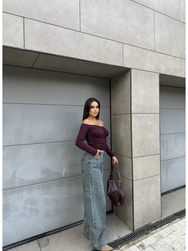 Mavi Tint Yan Apoletli Baggy Pantolon