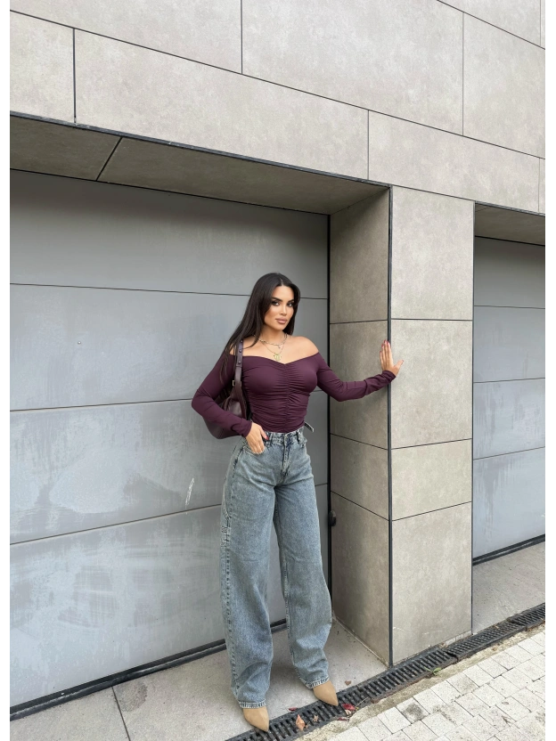 Mavi Tint Yan Apoletli Baggy Pantolon