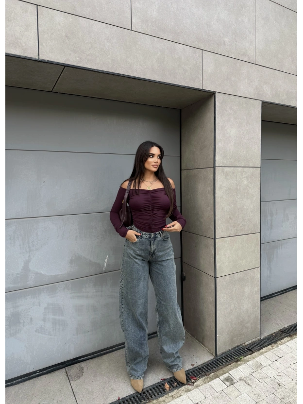 Mavi Tint Yan Apoletli Baggy Pantolon