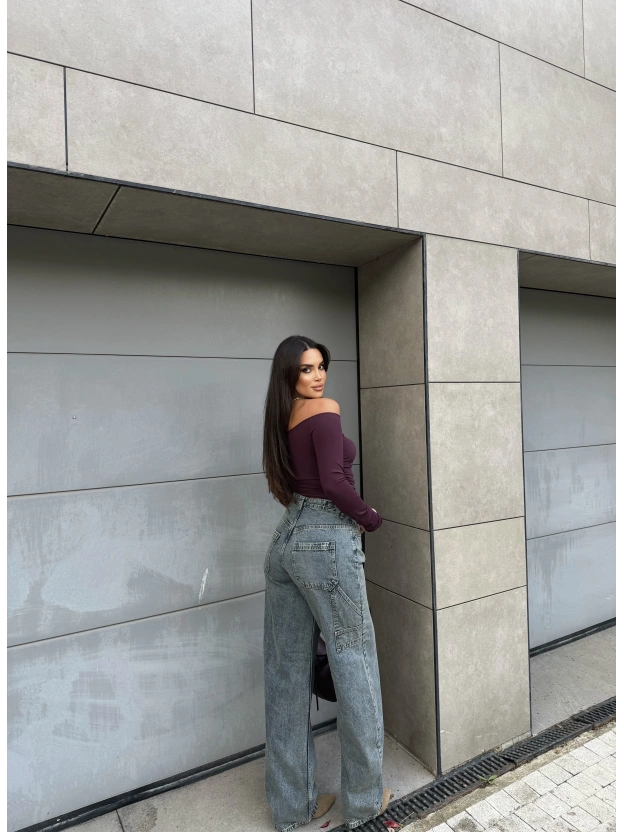 Mavi Tint Yan Apoletli Baggy Pantolon