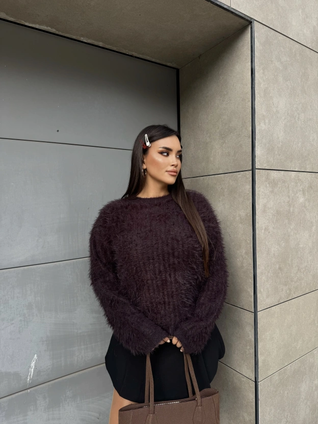 Kahverengi Bisiklet Yaka Yumoş Kazak