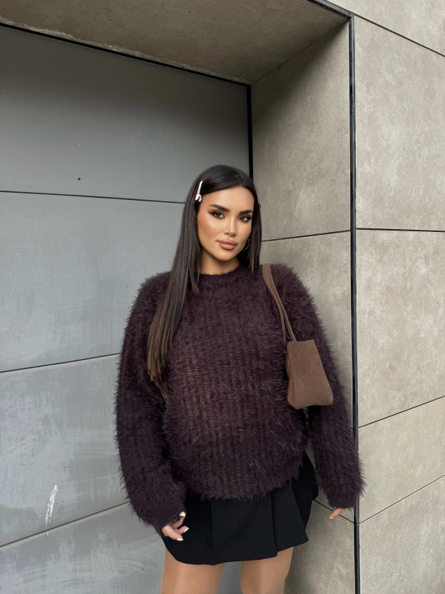 Kahverengi Bisiklet Yaka Yumoş Kazak