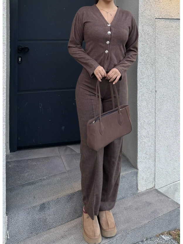 Kahverengi Zra Model Hırka Takım