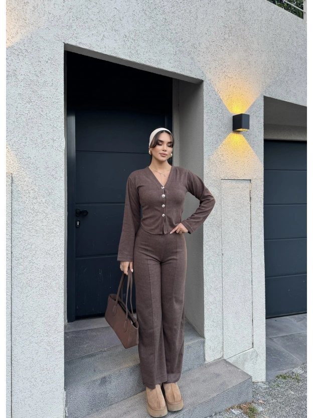 Kahverengi Zra Model Hırka Takım