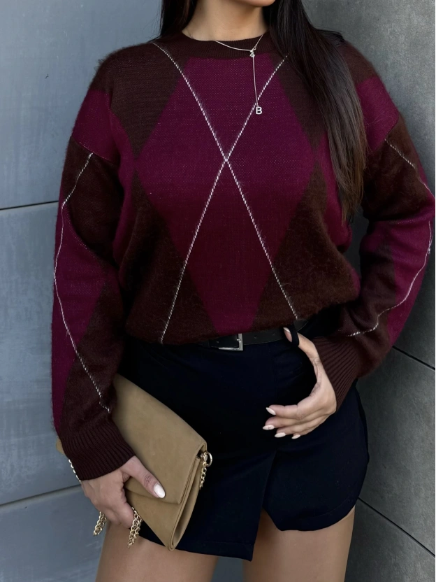 Baklava Desen Bordo Kazak