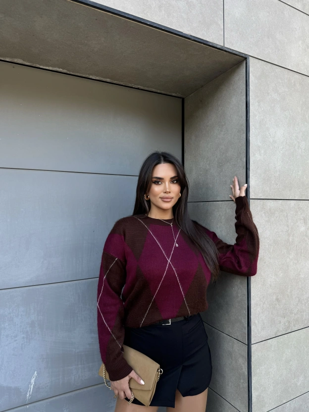 Baklava Desen Bordo Kazak