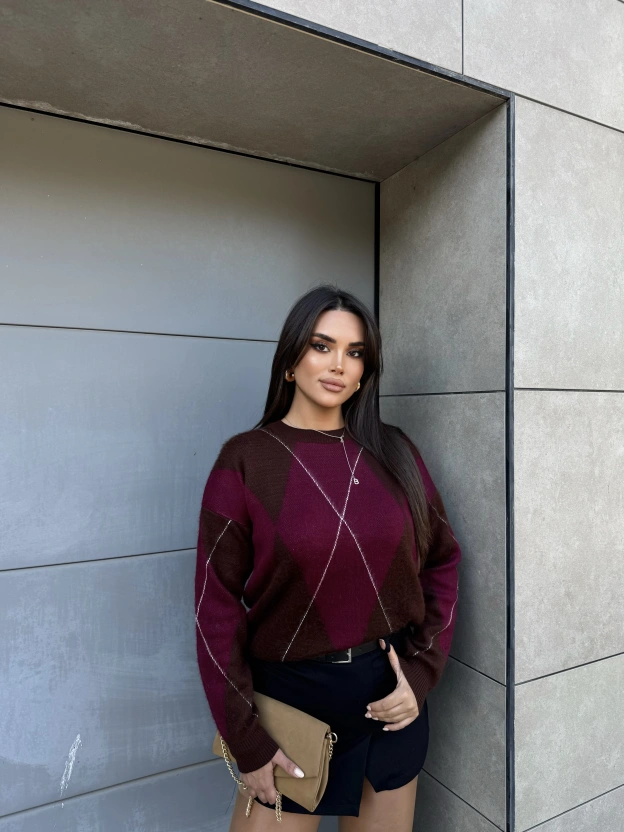 Baklava Desen Bordo Kazak