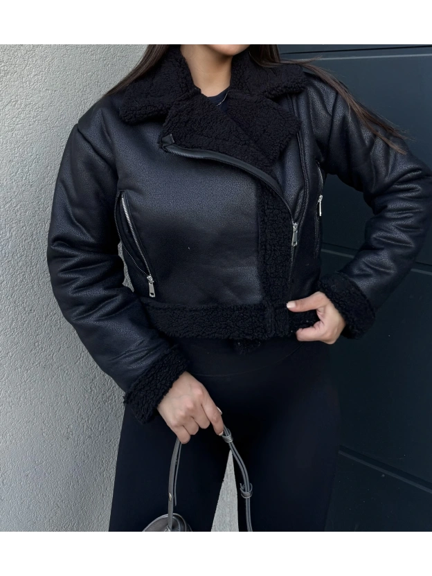 Siyah Fermuarlı Mont