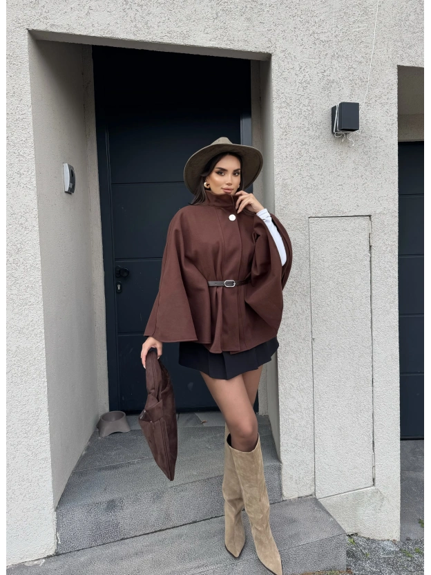 Kahverengi Kemerli Kaşe Panço