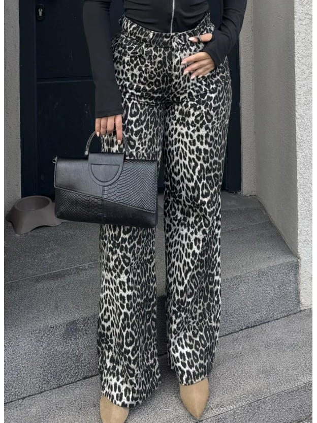 Leopar Palazzo Pantolon