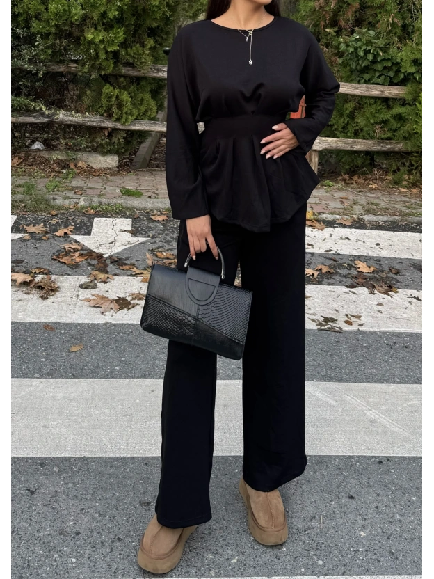 Siyah Modal Pileli Salaş Takım