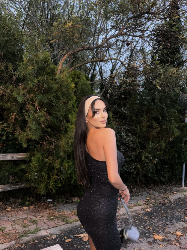 Siyah Tek Kol Simli Elbise