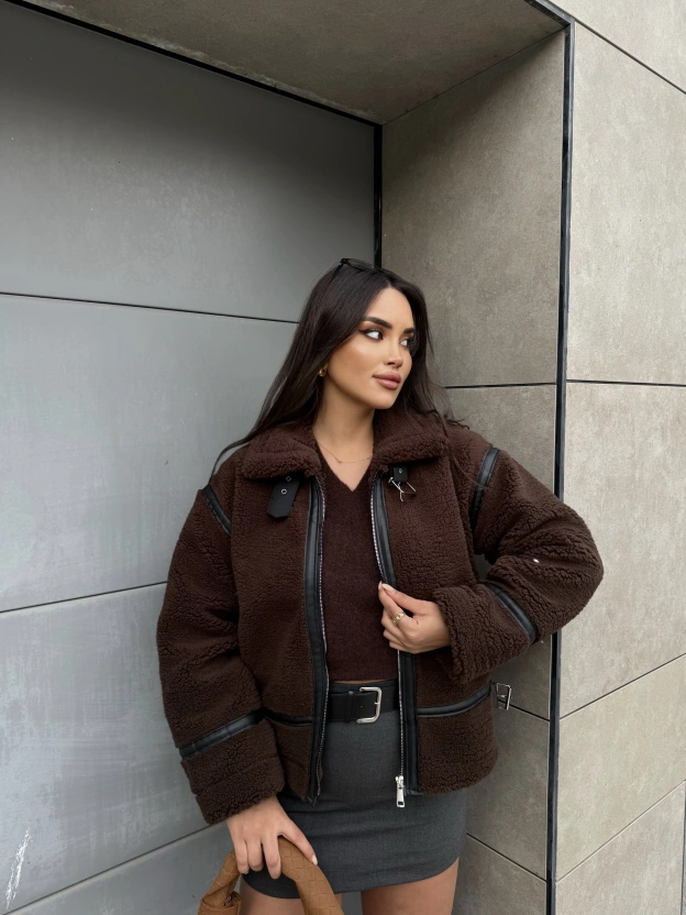 Kahverengi Zra Model Peluş Mont