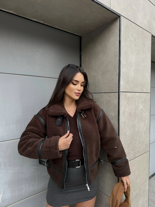 Kahverengi Zra Model Peluş Mont