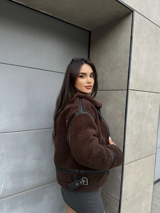 Kahverengi Zra Model Peluş Mont