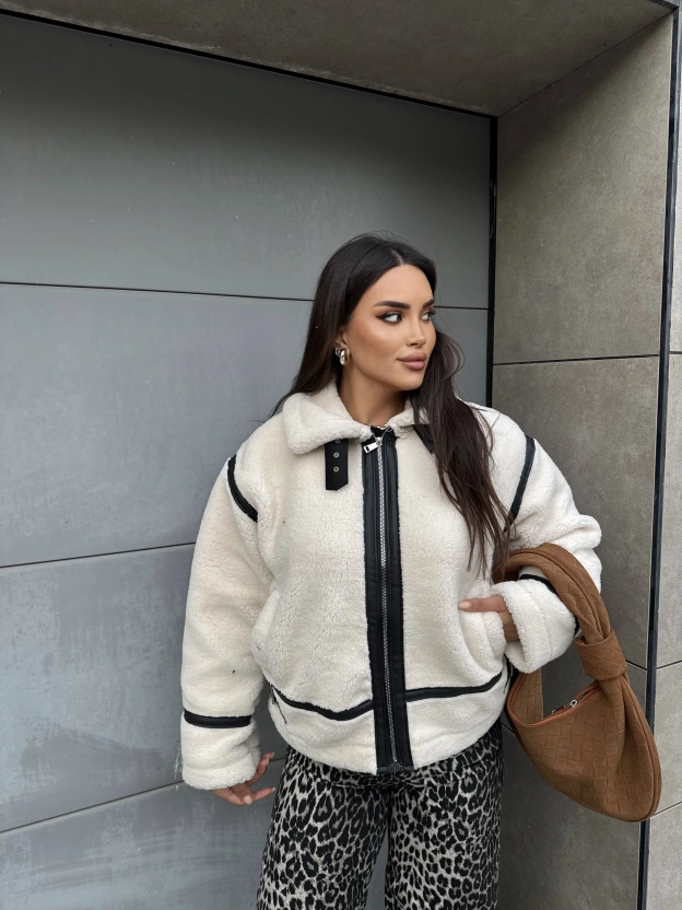 Bej Zra Model Peluş Mont