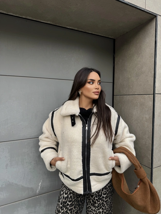 Bej Zra Model Peluş Mont