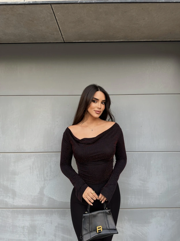 Bordo Buzzy Degaje Yaka Bluz