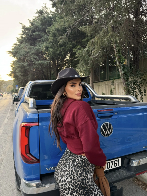 Bordo Korse Detay Crop Hırka