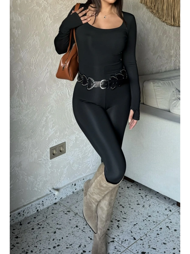 Siyah Kare Yaka Tulum