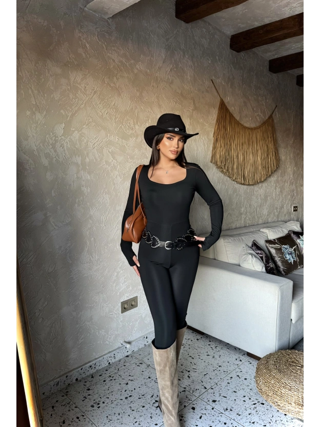 Siyah Kare Yaka Tulum