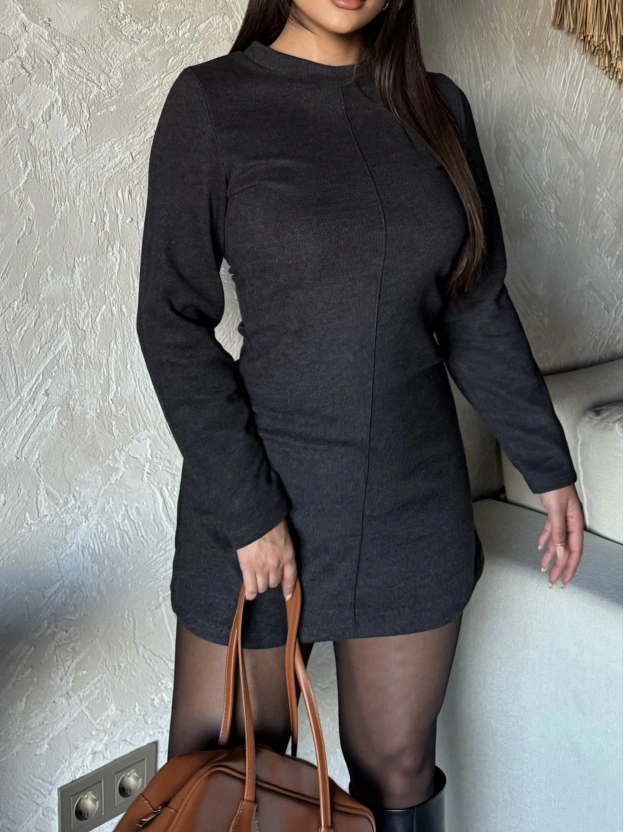 Siyah Yumoş Mini Elbise