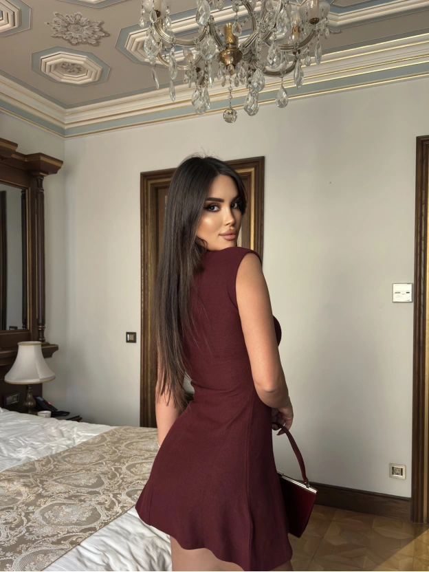 Bordo Yumoş Triko Elbise