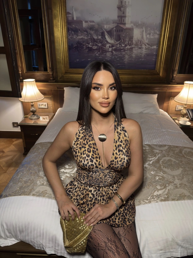 Leopar Fırfırlı Şortlu Mini Elbise