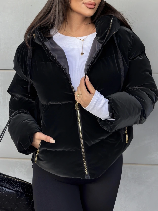 Siyah İnfinity Parlak Mont