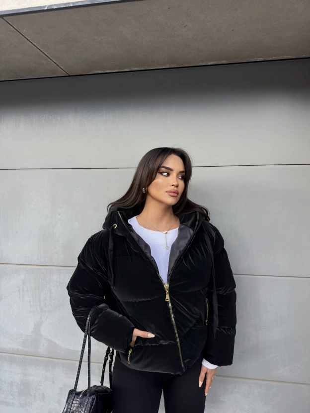 Siyah İnfinity Parlak Mont